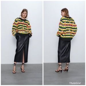 Zara Floral Chunky Knit Sweater